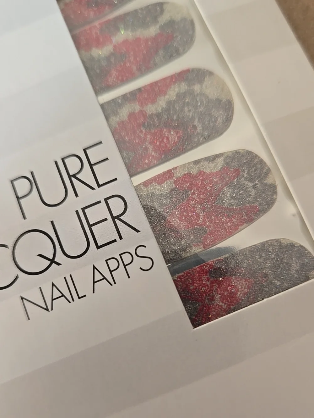 OPI Pure Lacquer Nail Apps Pink Silver Lace AP114 16 Count Wrap